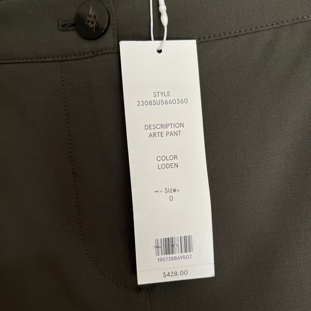 NWT Veronica Beard Arte Pant Loden Green Wool Blend Slim Flare Trousers Size 0 - Picture 7 of 12